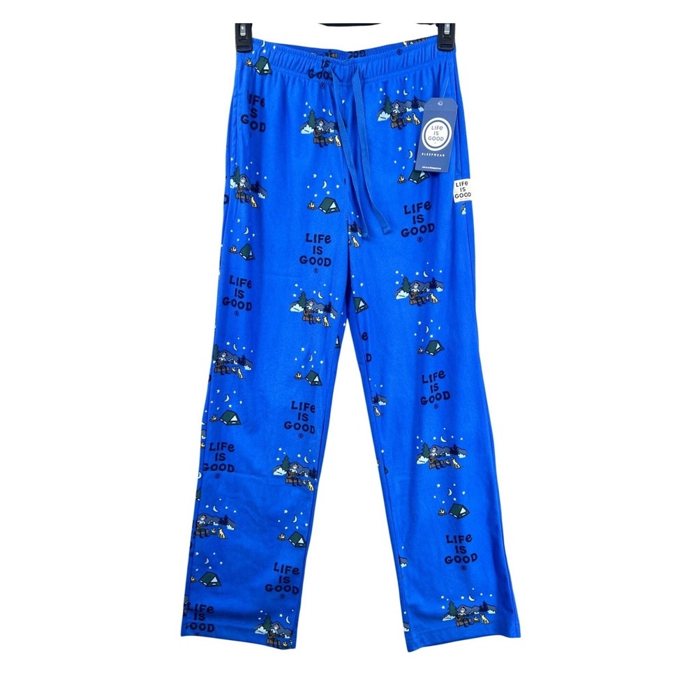 Life is Good Lounge Pants Mens S Jake Camping‎ with Rocket Cozy Relaxed NWT